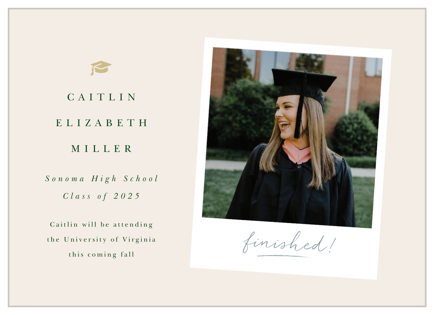 Polaroid Picture Graduation Announcements