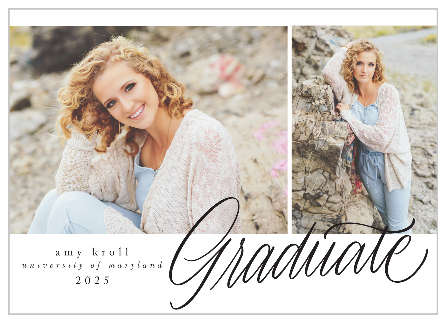 Cursive Script Graduation Announcements