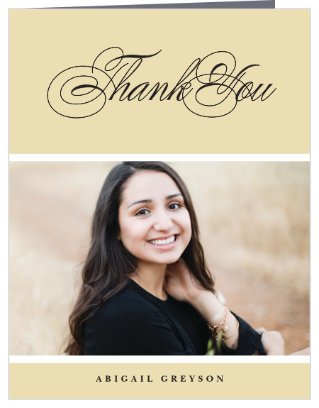 Classy Script Graduation Thank You Cards