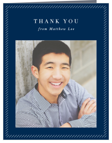 Let the expression on your face show how much you appreciate the support of your friends and family with our Class Colors Graduation Thank You Card!