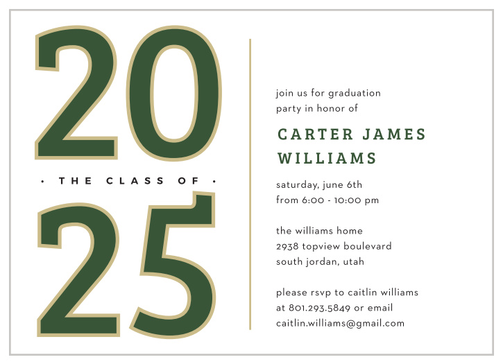 Get everyone ready for the bash of the year with our Classy Party Graduation Invitations. 