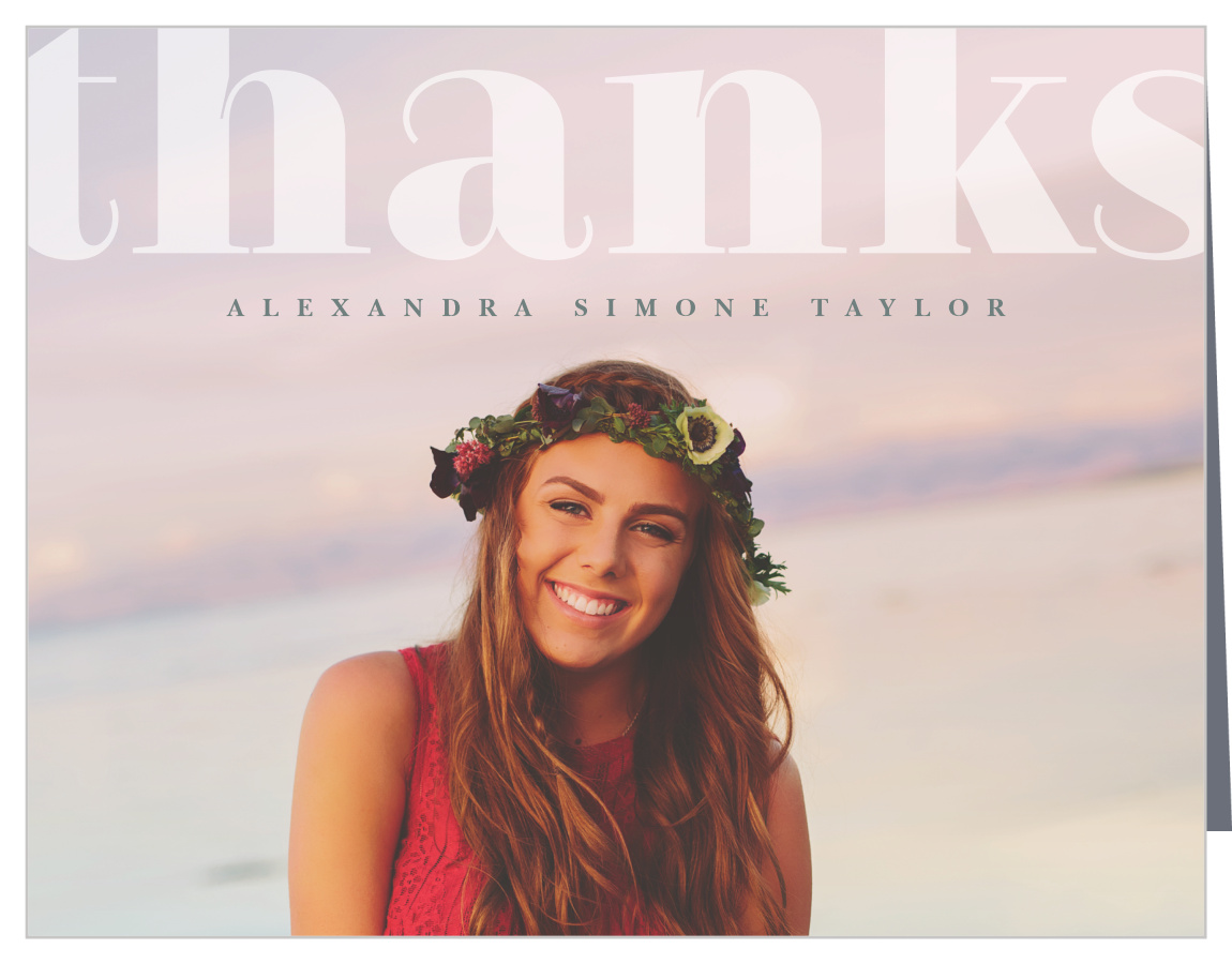 Bold Letters Graduation Thank You Cards
