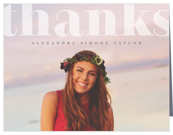 Bold Letters Graduation Thank You Cards