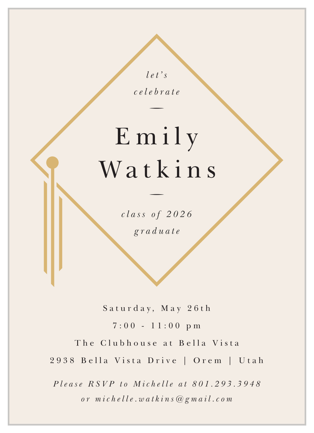 Mod Tassel Graduation Invitations