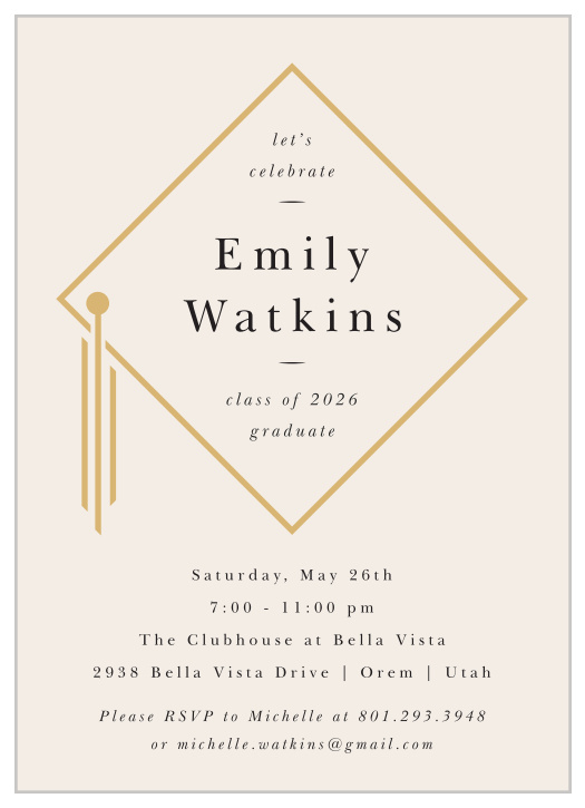 Our Mod Tassel Graduation Invitations are perfect for gathering your loved ones together to celebrate your momentous achievement.
