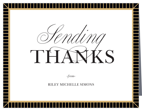 Lined Frame Graduation Thank You Cards