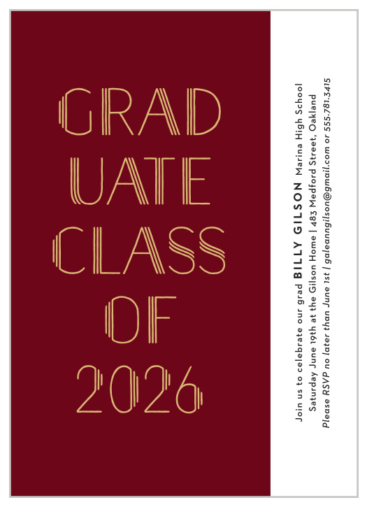 Our Graduating With Class Graduation Invitations ensures that your loved one's accomplishment is celebrated by the people that care most.