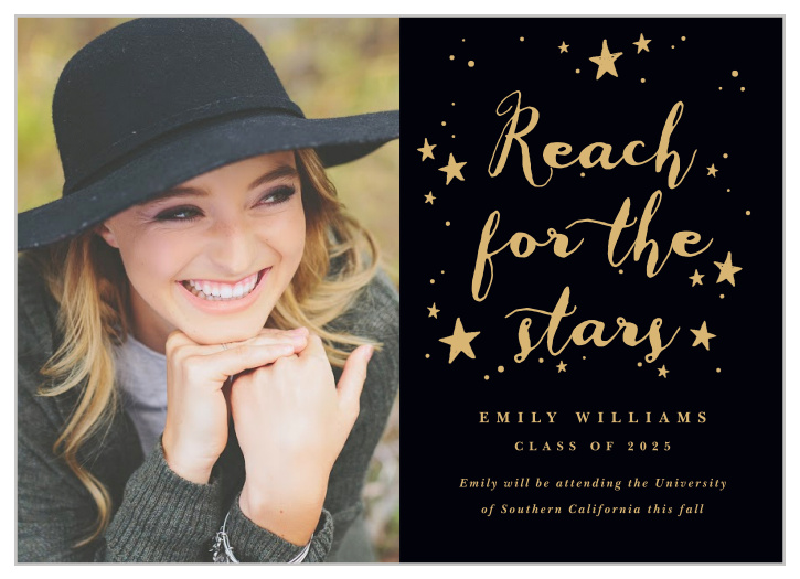 Choose a design like our elegant Accomplished Dreamer Graduation Announcements to let your family and friends know of your greatest achievement! 