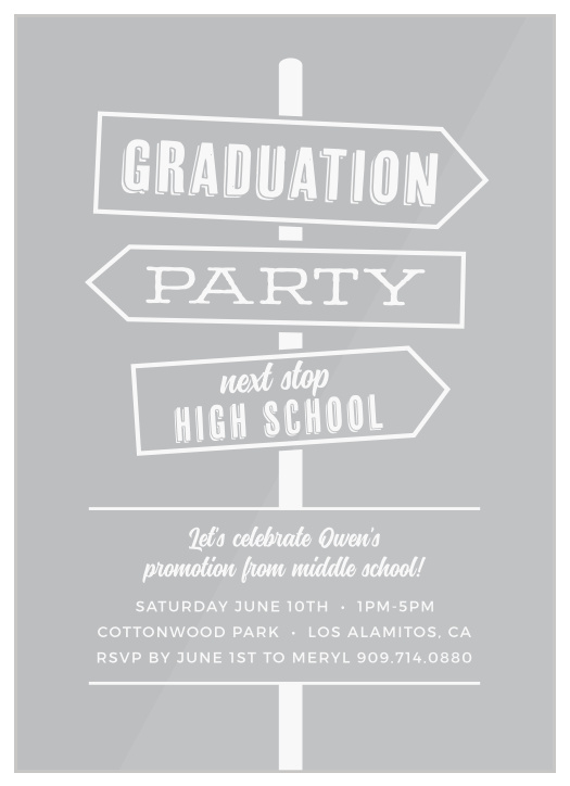 Get ready for your celebration with our Next Stop Clear Graduation Invitations.