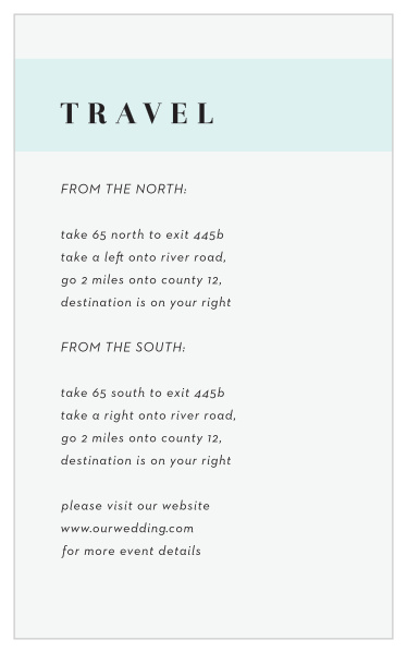 Sheer Stripe Direction Cards