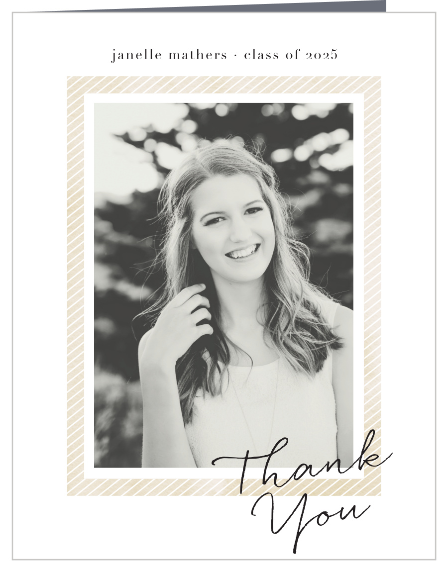 Striped Success Graduation Thank You Cards