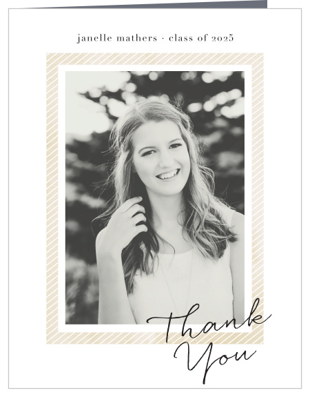 Striped Success Graduation Thank You Cards