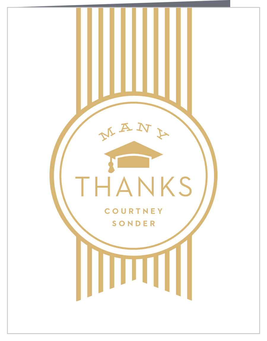 Ribbon Seal Graduation Thank You Cards