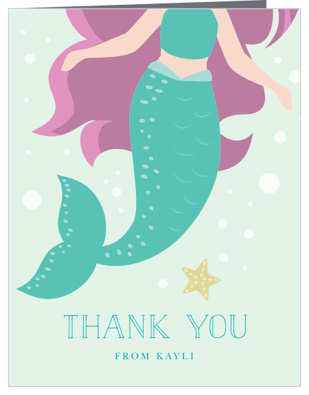 Let your friends and family know how much you appreciated their support on your big day with our Mermaid Tail Children's Birthday Party Thank You Cards! 