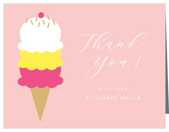 We bet you had only the best flavors at your birthday if you're sending out our Triple Scoop Children's Birthday Party Thank You Cards to all of your party guests!