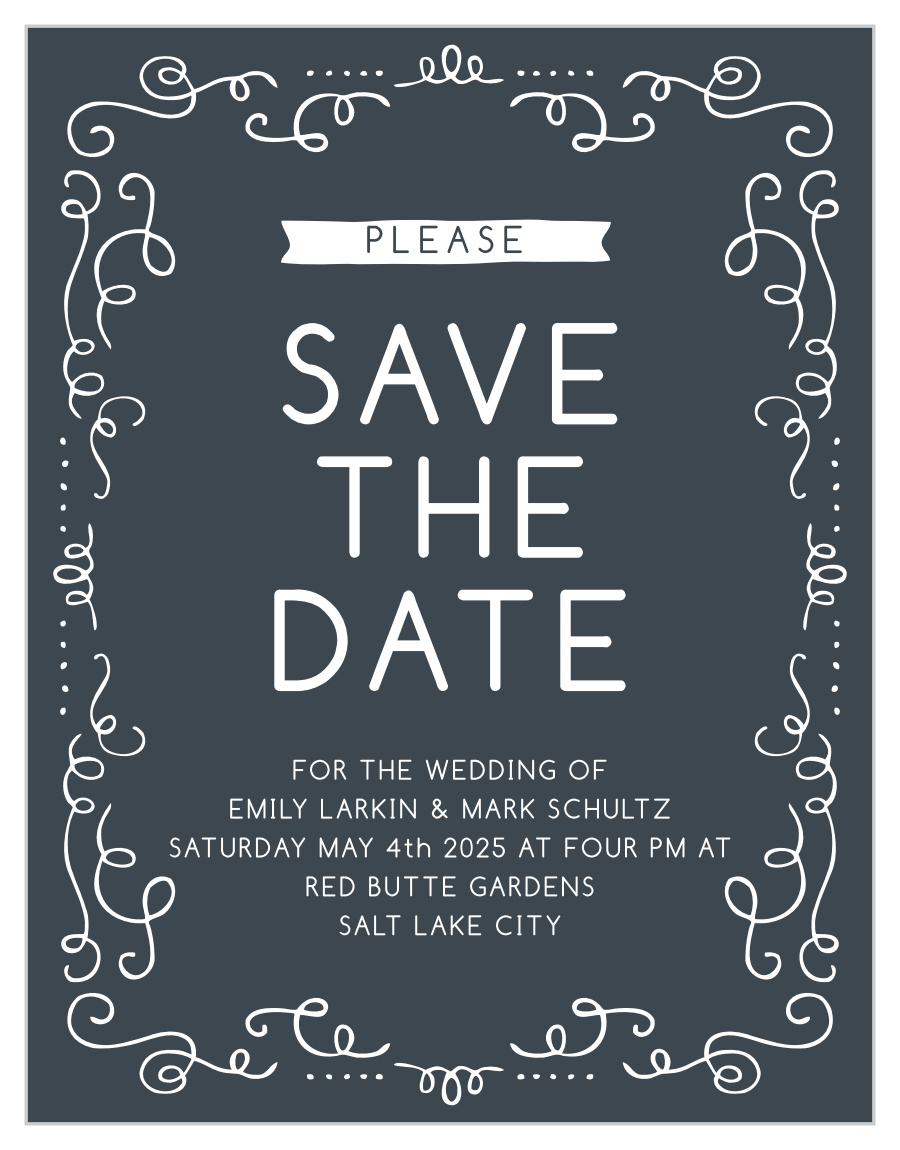 Surrounding Swirls Save the Date Cards