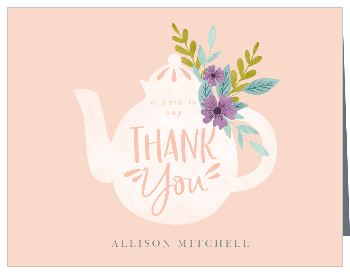 Garden Tea Pot Children's Birthday Thank You Cards