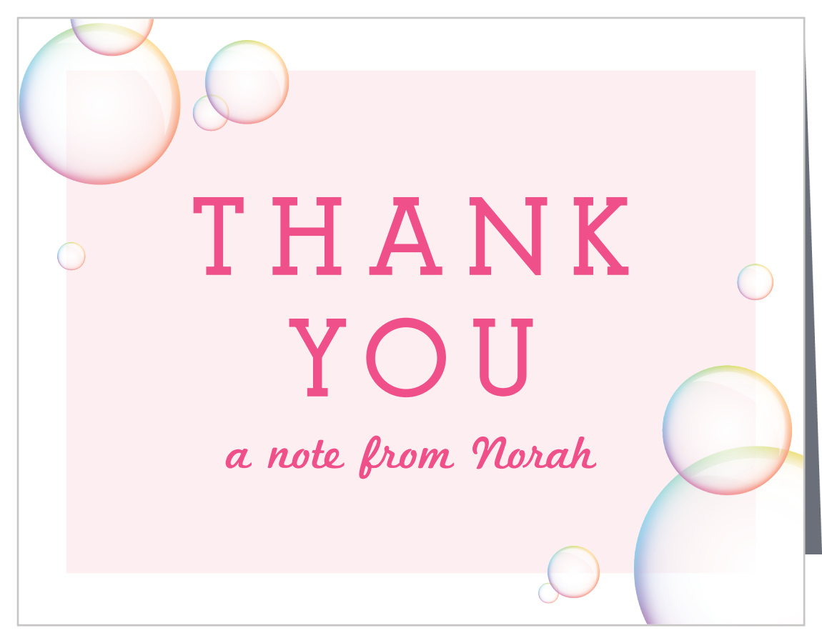 Rainbow Bubbles Children's Birthday Thank You Cards