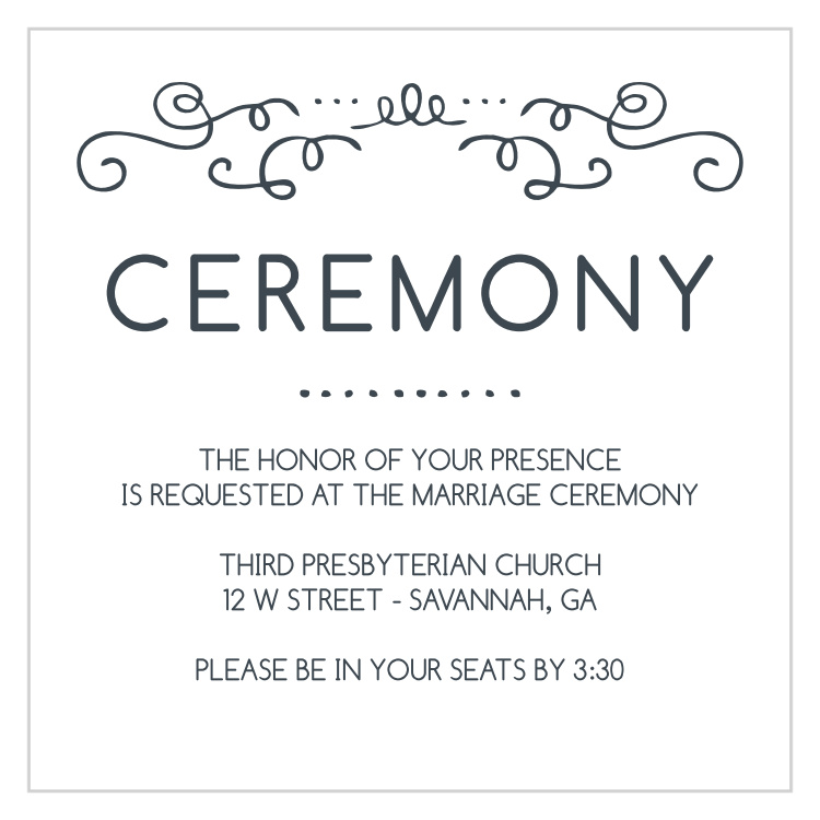 Surrounding Swirls Ceremony Cards