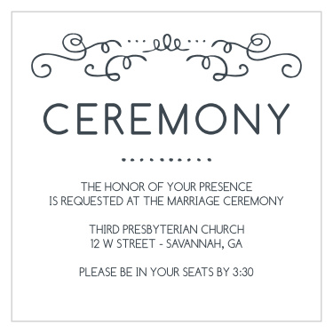 Surrounding Swirls Ceremony Cards