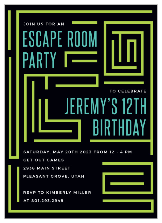 Our Escape Room Children's Birthday Party Invitations are perfecting for bringing your loved ones together to celebrate your big day.