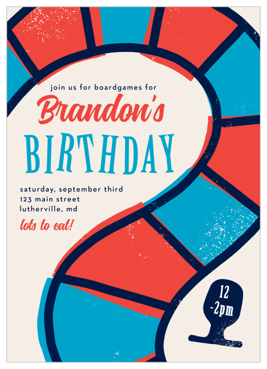 Pull out all of your favorite board games and card games to celebrate another year when you send out our Board Games Children's Birthday Party Invitations!