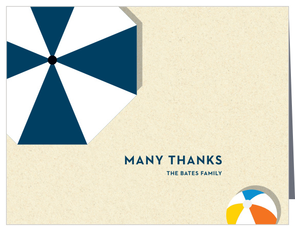 Thank the ones that made your summer fun possible with your Beach Time Birthday Party Thank You Cards.