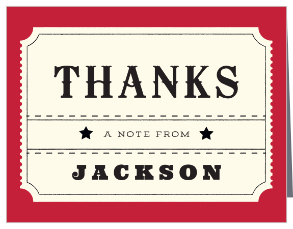 Thank your guests for being the real VIP by attending your movie night with our  Admit One Children's Birthday Party Thank You Cards!