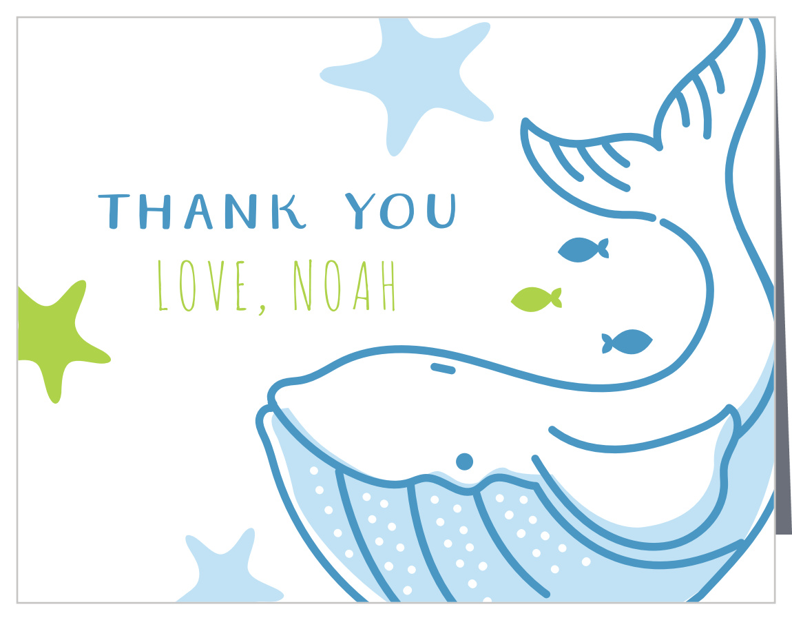 Whale Party Children's Birthday Thank You Cards