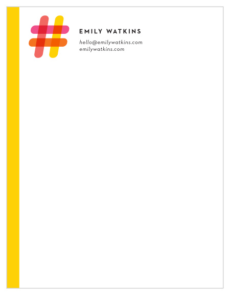 Social Hashtag Business Stationery