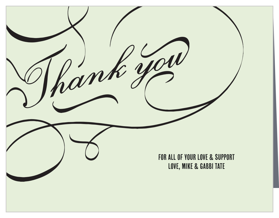 Flourish Names Wedding Thank You Cards