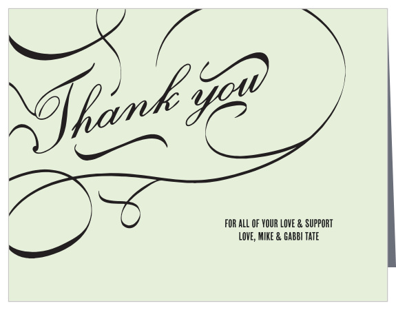 Show your gratitude with the Flourish Names Thank You card. Customize all the colors and fonts perfectly to your liking!