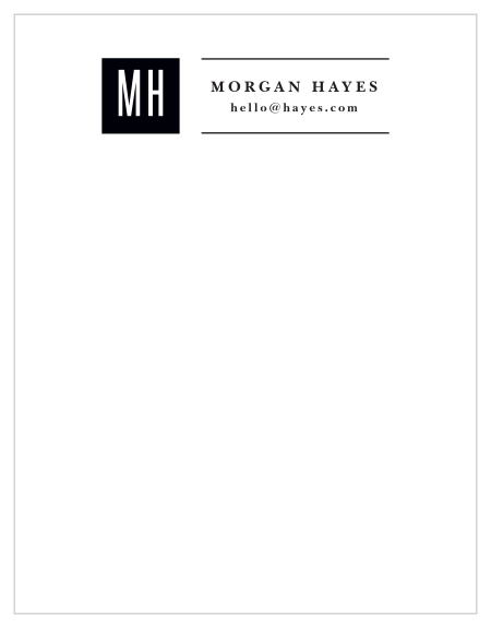 Squared Monogram Business Stationery