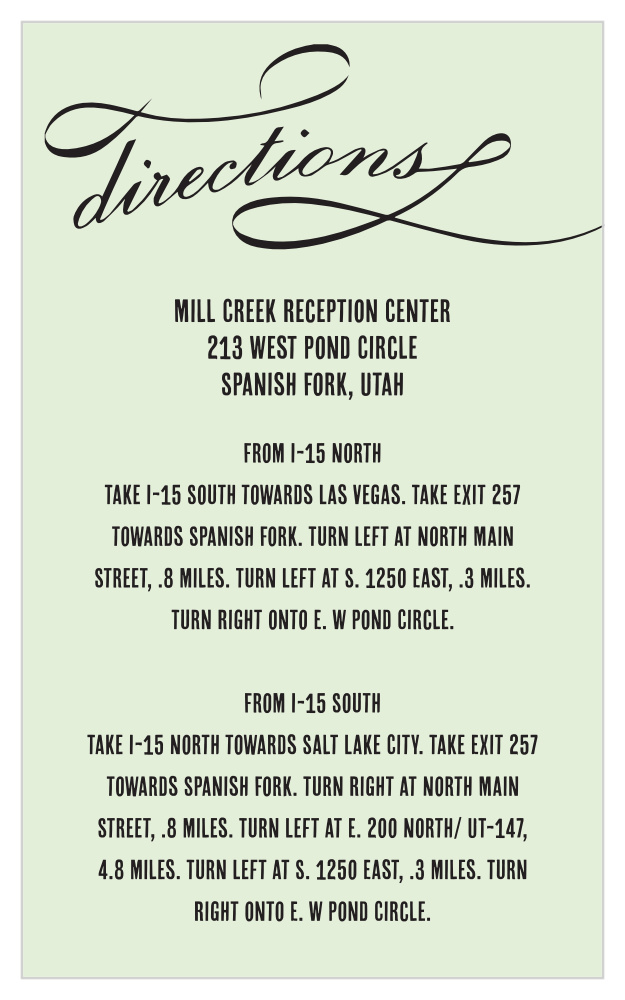 Flourish Names Direction Cards