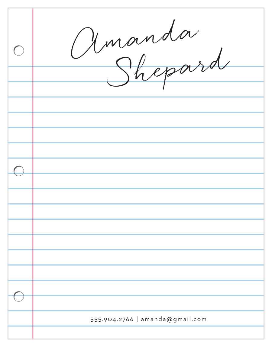 College Ruled Business Stationery