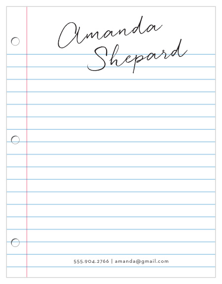 College Ruled Business Stationery