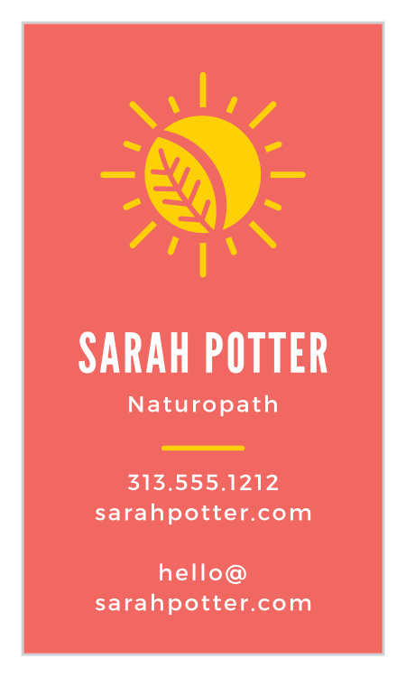 Sunshine Wellness Business Cards