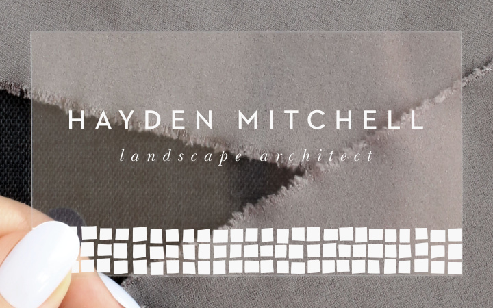 Placing Tiles Clear Business Cards