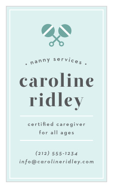 Promote your caregiving profession and make a name for yourself with our Nanny Rattle Business Cards.