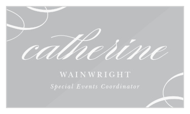 Delicate ribbon wraps the corners of each side of this classic design. Your name or business is centered in a beautiful script font and classic serif font centered directly underneath. Make an elegant statement with our Classic Streamers Clear Business Cards. 