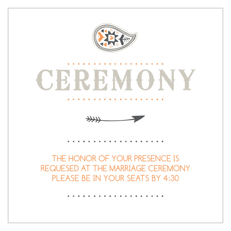 Modern Paisley Ceremony Cards