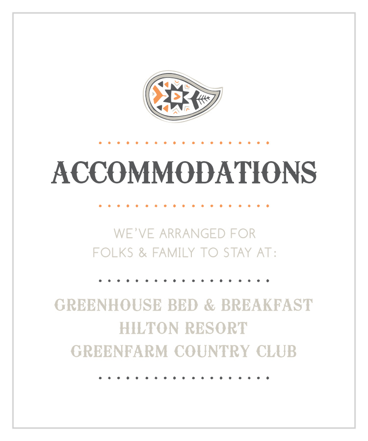 Modern Paisley Accommodation Cards