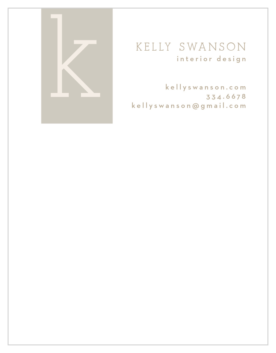 Tall Initial Business Stationery