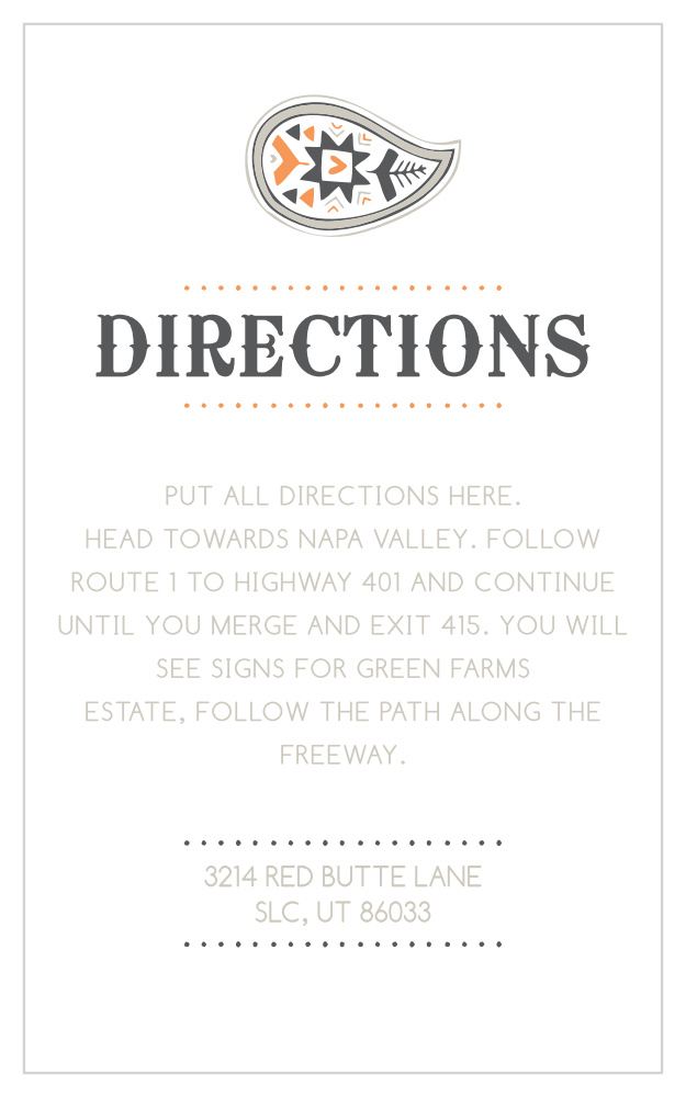 Modern Paisley Direction Cards