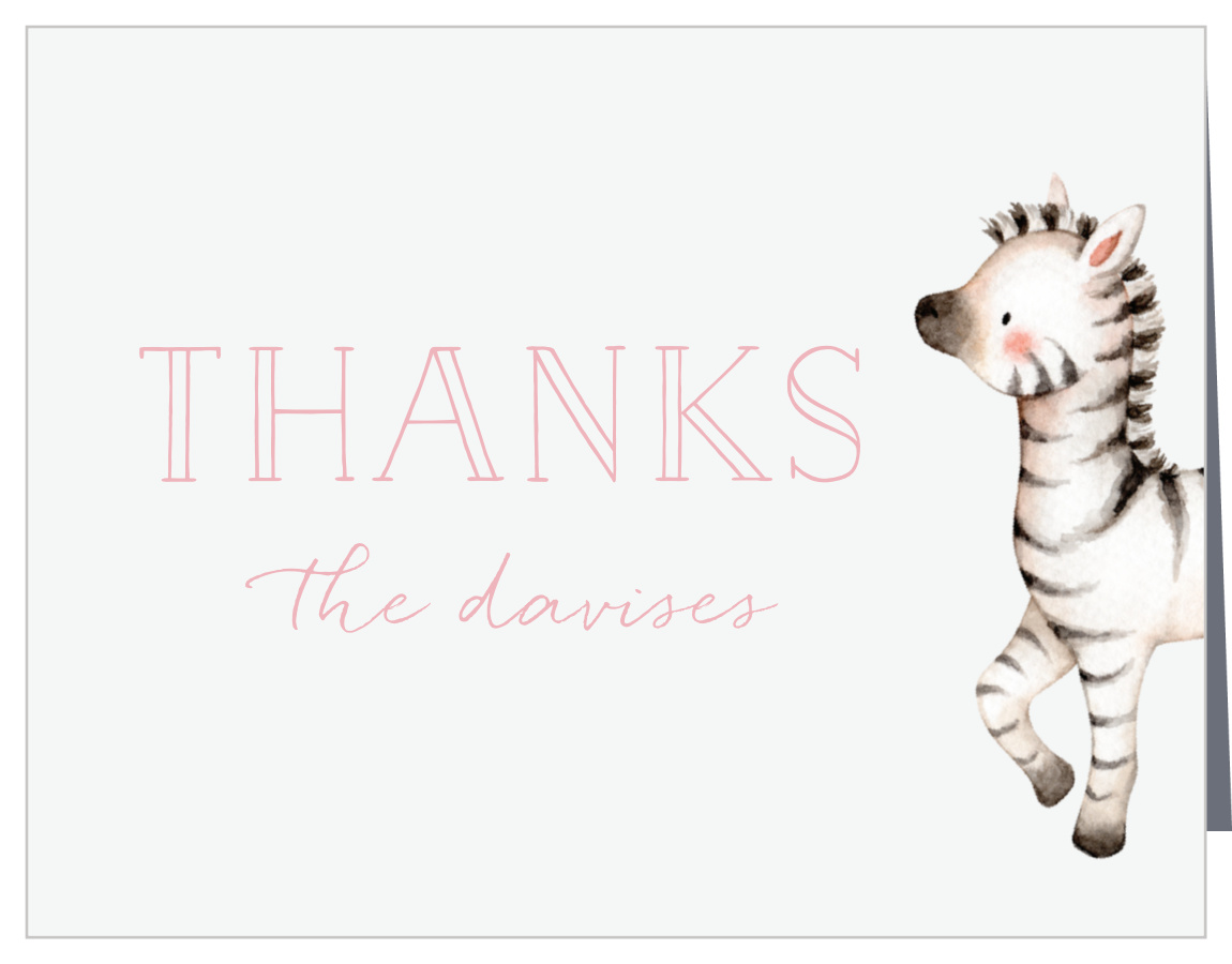 Baby Zebra Baby Shower Thank You Cards