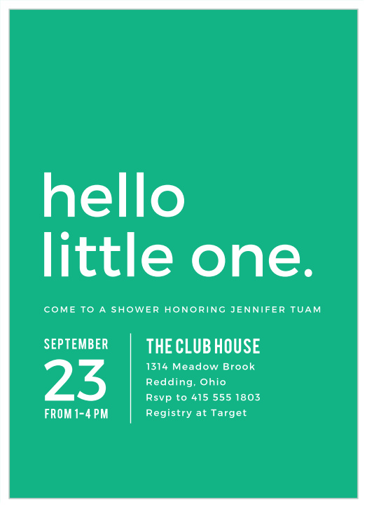 Announce the celebration of your new baby boy! This simple yet memorable baby shower invitation is fully customizable.