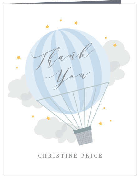 Boy Air Balloon Baby Shower Thank You Cards