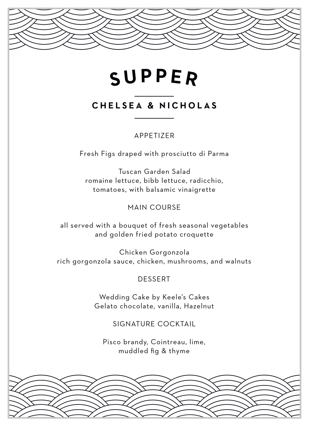 Atlanta Skyline Wedding Menus