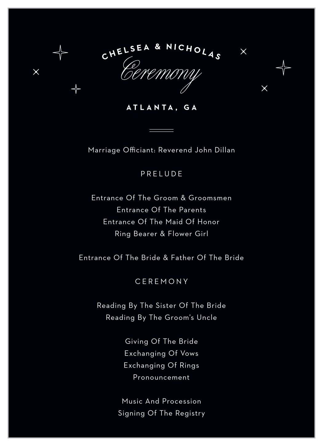 Atlanta Skyline Wedding Programs