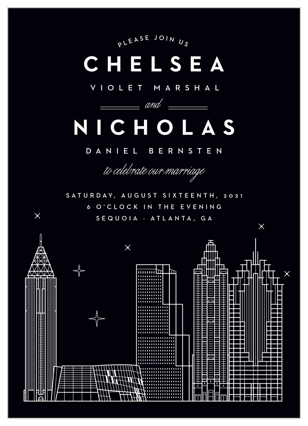 Atlanta Skyline Wedding Invitations
